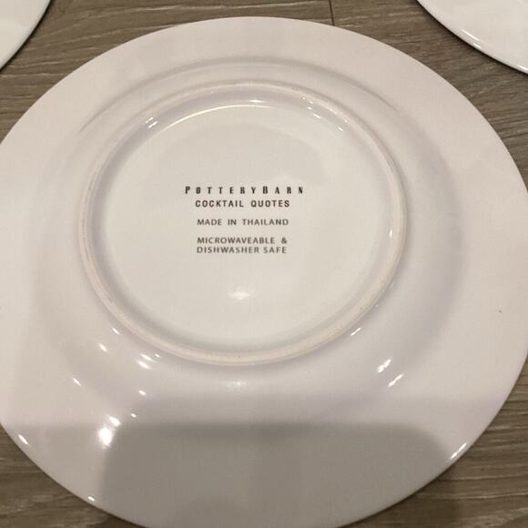 Pottery Barn Appetizer Plate Set Quote Funny Bar Cart Party Hostess Gift Classic - Picture 6 of 7